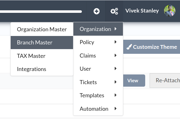 Organization branch master
